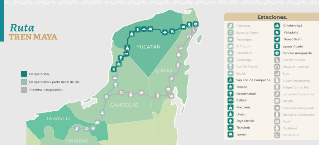 rutas tren maya